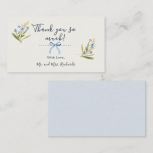 Budget Blue Wildflowers Watercolor Typography Enclosure Card