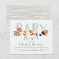 Budget Blue Woodland Animals Neutral Baby Shower