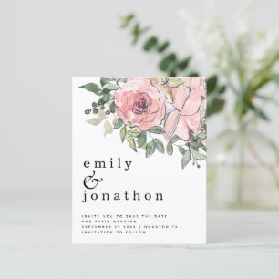 Budget Blush Florals Wedding Save The Date