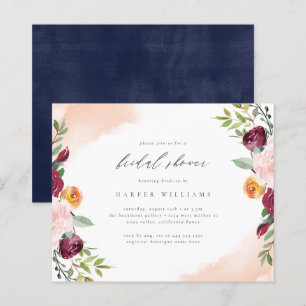 Budget Blush Navy Floral Botanical Bridal Shower