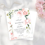 Budget Blush Pink & Eucalyptus Floral Wedding 2<br><div class="desc">** SATIN PAPER IS PAPER THIN. UPGRADE THE PAPER FOR A THICKER PAPER. HAS AN OPTION FOR ENVELOPES. *** Save money on invitations with this smaller invitation that has an option for envelopes. Get your guests ready for the amazing wedding with your Blush Pink & Eucalyptus Floral Wedding invitation. Want...</div>