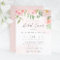 Budget Blush Pink Floral Bridal Shower Invitation