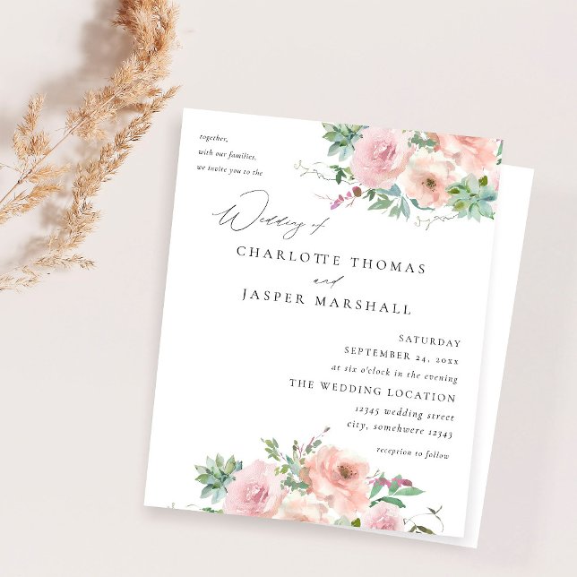 Budget Blush Pink Floral & Succulent Wedding V2 (Creator Uploaded)