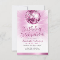 Budget Blush Pink Glitter 70s Disco Ball Birthday