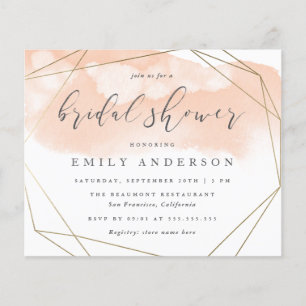 Budget Blush Pink Gold Geometric Bridal Shower