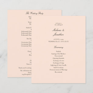Budget Blush Pink Pastel Programme de mariage