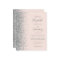 Budget Blush Pink Silver Glitter Wedding Invite
