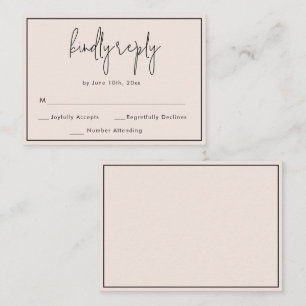 BUDGET Blush Pink Wedding RSVP Response Card
