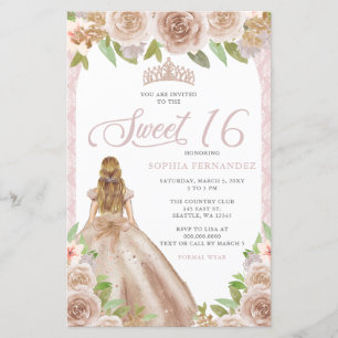 Budget Blush Rose Gold Princess Tiara Sweet 16