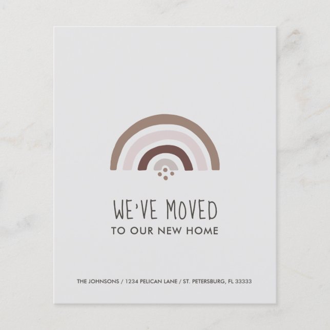 Budget Blush Taupe Rainbow Nouvelle carte d'adress (Devant)