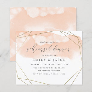 Budget Blush Watercolor Geometric Rehearsal Dinner