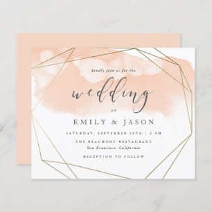 Budget Blush Watercolor Gold Geometric Wedding