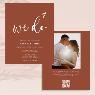 Budget Bohemian Burnt Orange Modern Wedding Flyer