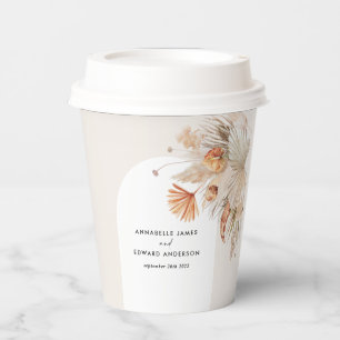 budget bohemian pampas grass wedding party  paper cups