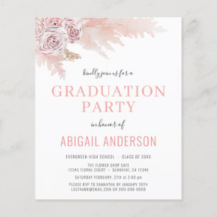 Budget Boho 2023 Graduation Floral Invitation Flyer