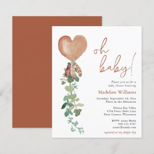 BUDGET Boho Balloon Greenery Baby Shower Invite
