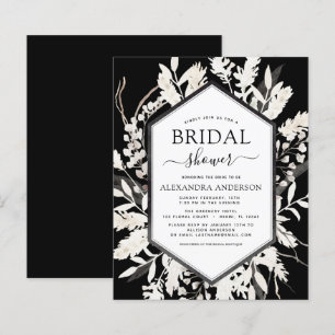 Budget Boho Beige Black Botanical Bridal Shower