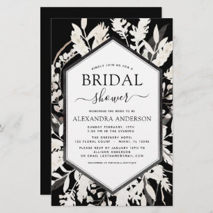 Budget Boho Beige Black Botanical Bridal Shower