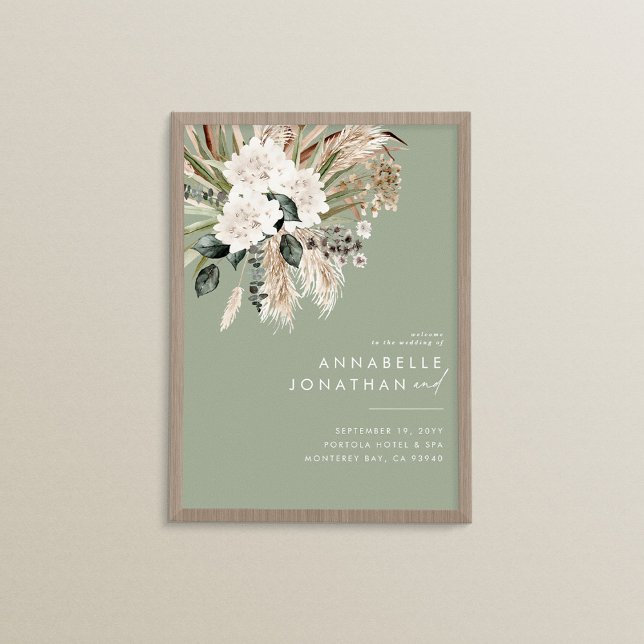 Budget boho botanical modern elegant sage green poster (Creator Uploaded)