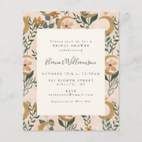 Budget Boho Botanical Moon Bridal Shower Invite
