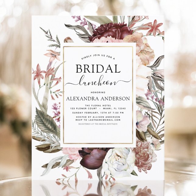 Budget Boho Burgundy Bridal Shower Luncheon  (Creator Uploaded)