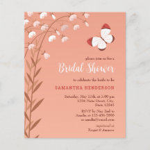 Budget Boho Butterfly Bridal Shower Invitation