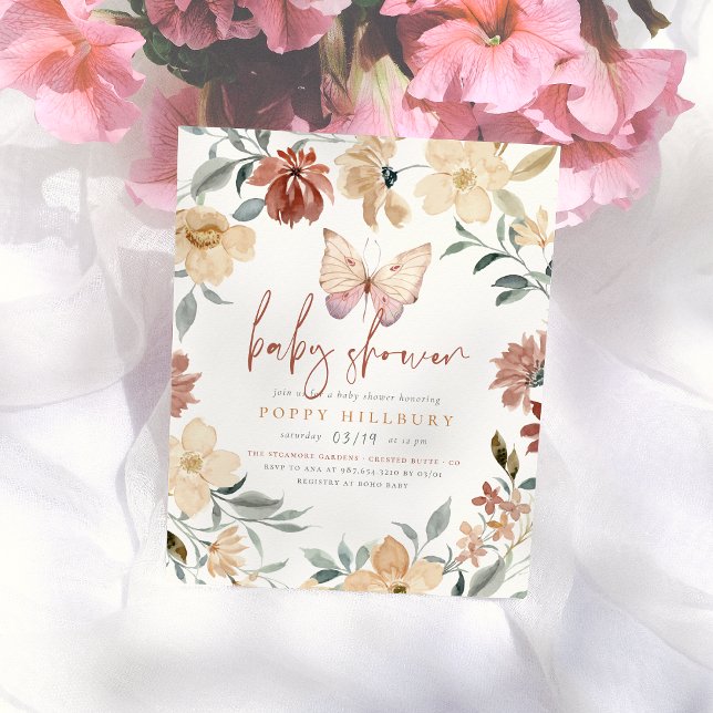Budget Boho Butterfly Wildflower Girl Baby Shower (Creator Uploaded)