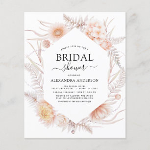 Budget Boho Chic Dusty Pink Desert Bridal Shower Flyer