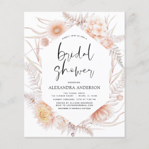 Budget Boho Chic Dusty Pink Desert Bridal Shower Flyer