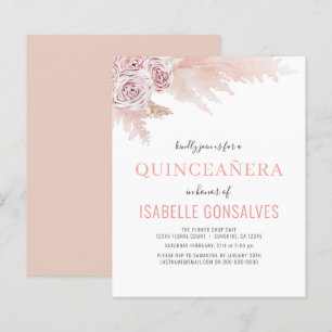 Budget Boho Chic QUINCEAÑERA Party Invitation