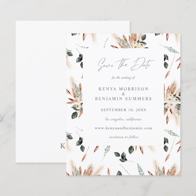 Budget Boho Copper & Beige Floral Wedding (Front/Back)