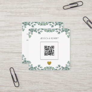 Budget Boho Eucalyptus QR Code Wedding Invitation