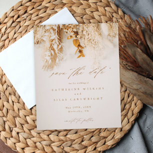 Budget Boho Fall Flowers Wedding Save The Date
