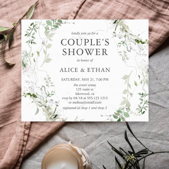 Budget Boho Feuilles Couples Douche (Créateur téléchargé)