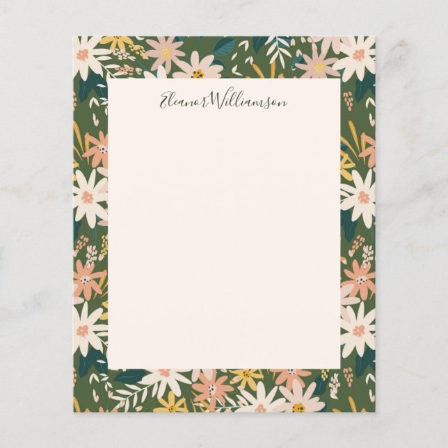 Budget Boho Floral Green Baby Shower Thank You (Front)