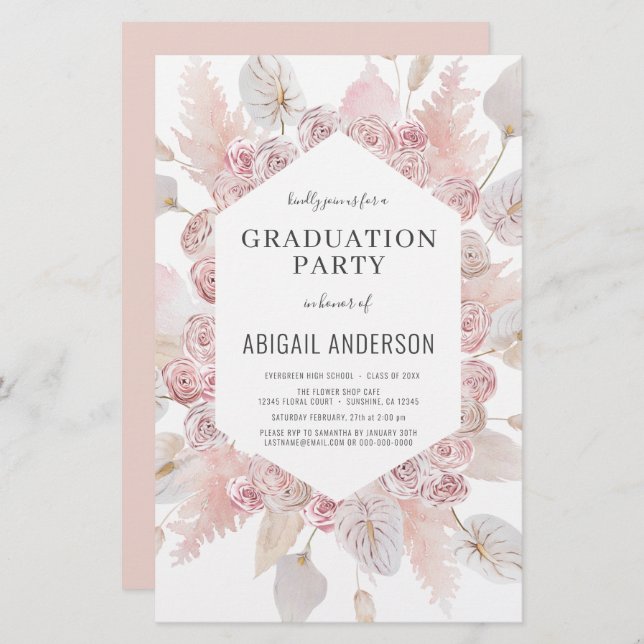 Budget Boho Grad Class of 2023 Party Invitation (Front/Back)