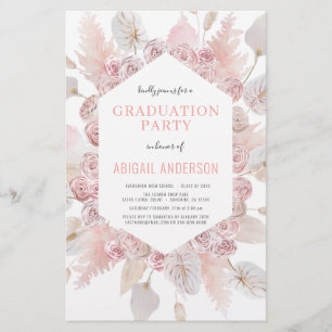 Budget Boho Grad Class of 2023 Party Invitation  Flyer