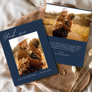 Budget Boho Marine Blue Mariage Merci Cartes