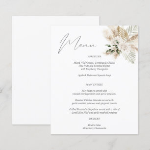 Budget Boho Palm Leaf Floral Menu