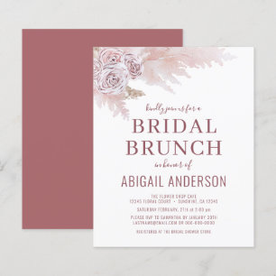 Budget Boho Pampas Grass Bridal Brunch Invitation