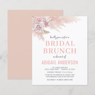 Budget Boho Pampas Grass Bridal Brunch Invitation
