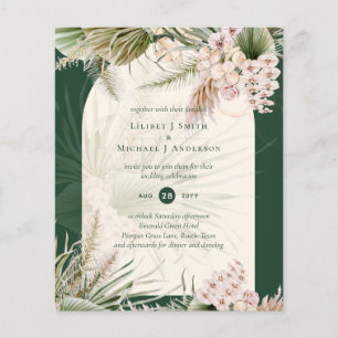 BUDGET BOHO Pampas Grass Green Wedding MATTE Flyer