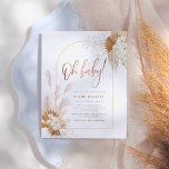 Budget Boho Pampas Grass Rose Girl Baby Shower<br><div class="desc">Boho pampas grass arch invitation for baby girl. This budget design features a beautiful colour scheme of rose gold, rusty orange, blush pink, and cream. The front of these elegant cards features an elegant arch shape, adorned with floral arrangements of pampas grass, dried palm, orchid, hanging amaranthus, champagne grass, and...</div>