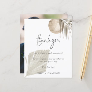 Budget Boho Pampas Photo Wedding Thank You