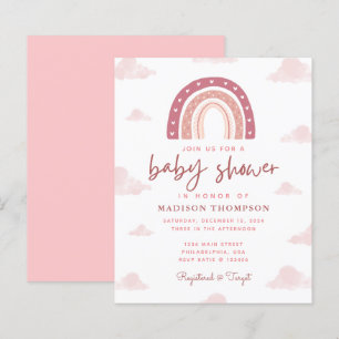 Budget Boho Pastel Pink Rainbow Baby Shower