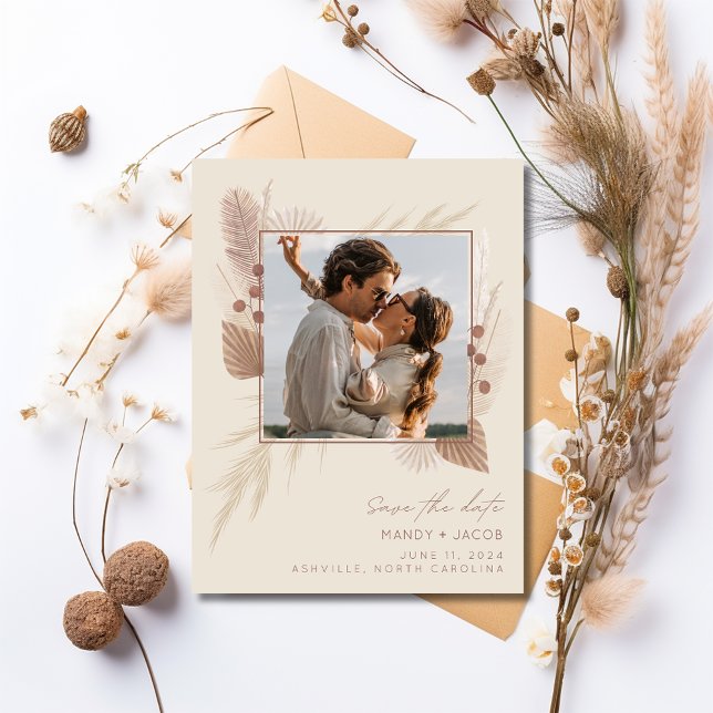 Budget Boho Photo Mariage Carte de Save the Date (Budget Boho Photo Wedding Save the Date)