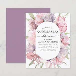 Budget Boho Purple Quinceañera Dusty Pink Floral