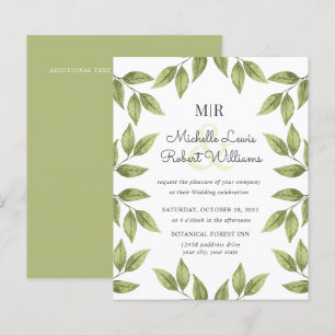 BUDGET Boho Rustic green leaves wedding