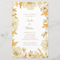 Budget Boho Rustic Yellow Floral Border Wedding