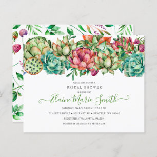 Budget Boho Succulent Bridal Shower Invitation